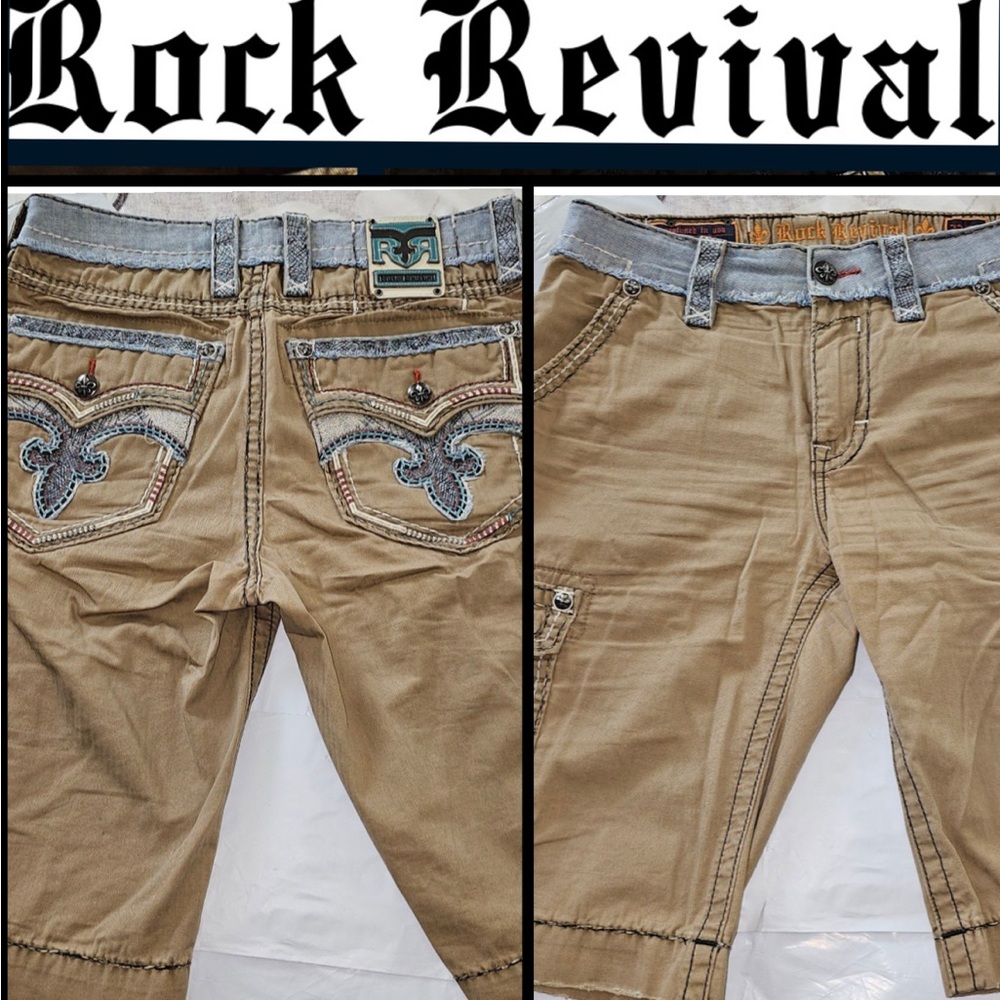 Rock Revival Fawn Colored Buckle Cargo shorts Classic
